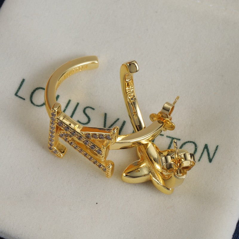 Louis Diamond Circle Gold Earrings