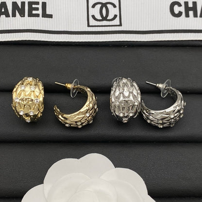 CC Feather Diamond Earrings
