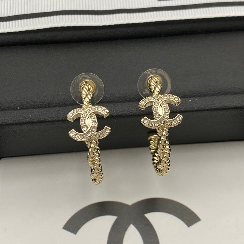 18K CC Coco Diamond Earrings