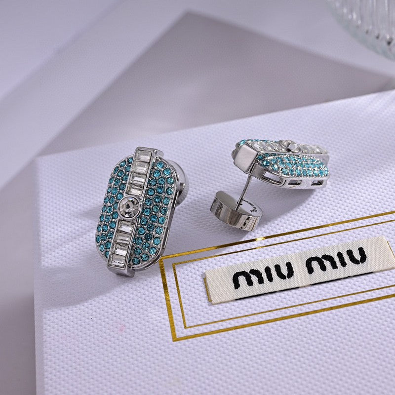 Miu Green Crystals Earrings