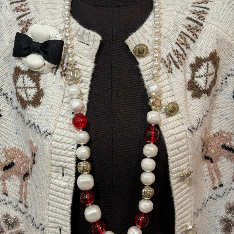 CC Red Crystal Pearl Necklace