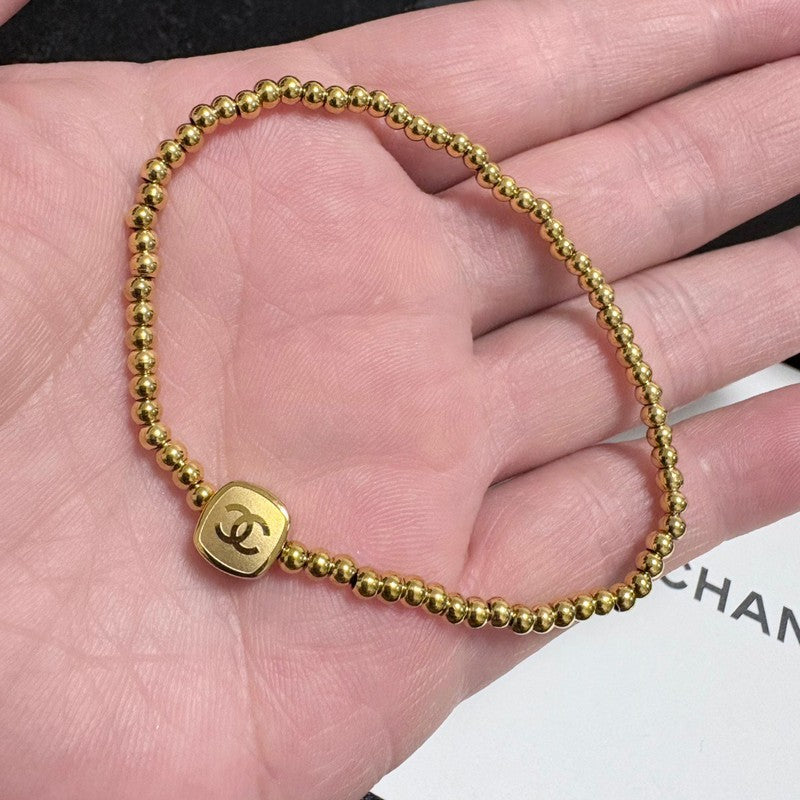 CC Gold Beads Chain Bracelet