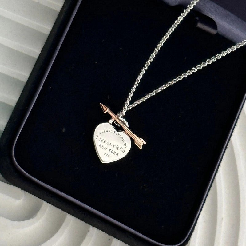 18K Tiff Heart Bow Necklace