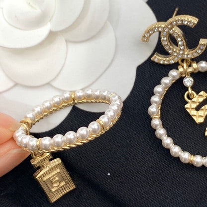 CC N.5 Pearl Big Earrings