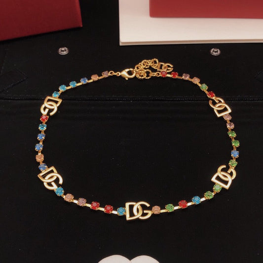 DG Color Crystal Gold Necklace