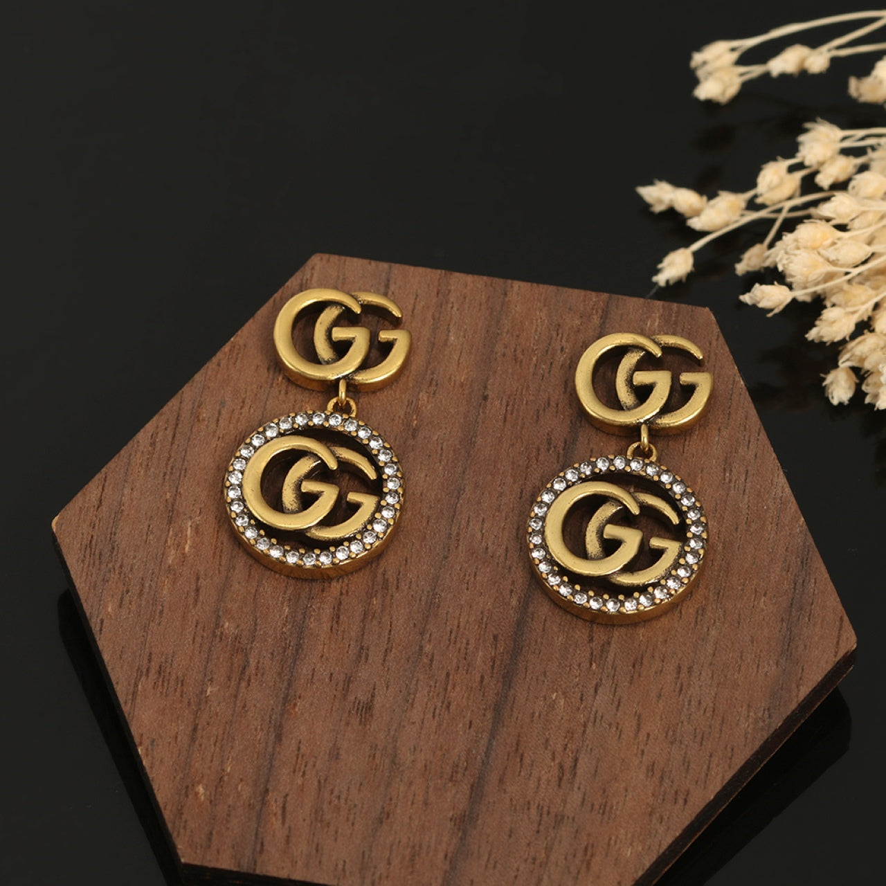 GG Crystals Vintage Earrings