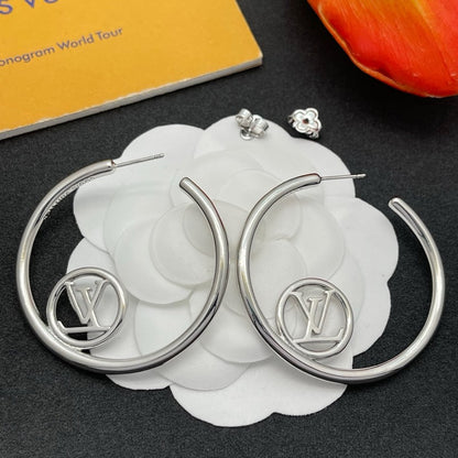 Louis Louise Hoop White Gold Earrings