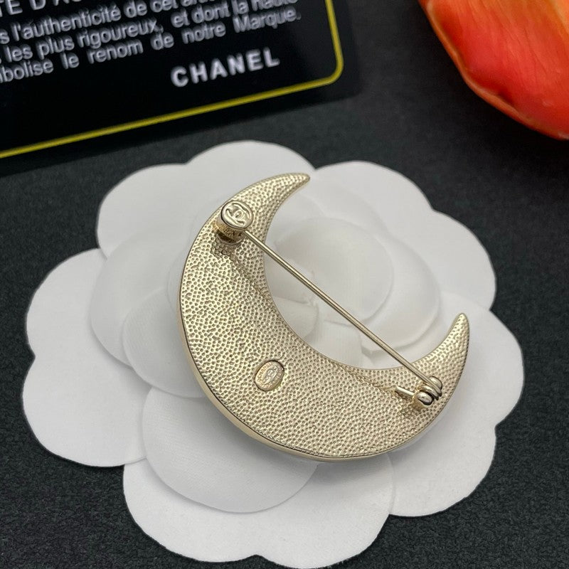 CC Moon Gold Brooch
