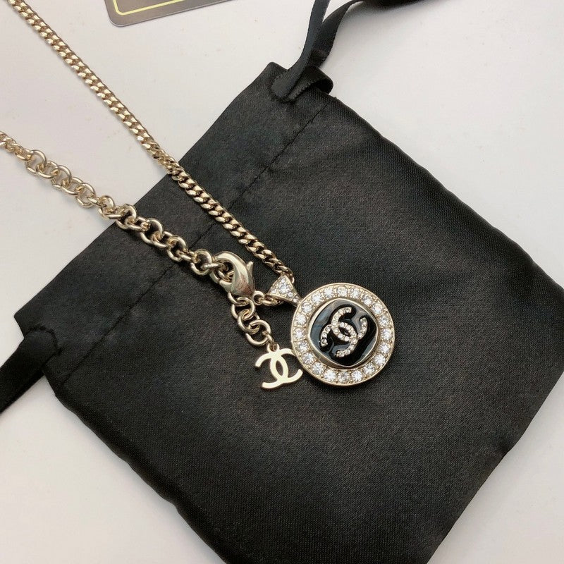 CC Black & White Diamond Gold Necklace