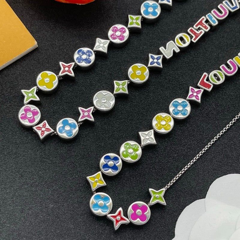 Louis Color Script Gold Necklace