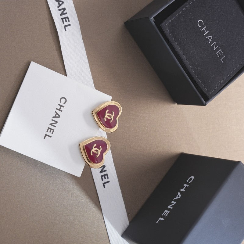 CC Black & Red Heart Earrings