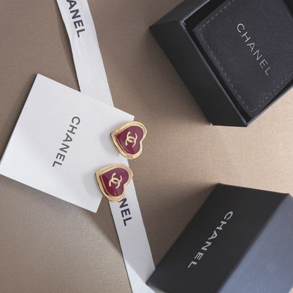 CC Black & Red Heart Earrings