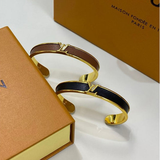 Louis Leather Gold Bracelet