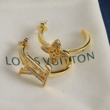 Louis Diamond Circle Gold Earrings