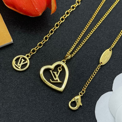 Louis Diamond Heart Gold Necklace