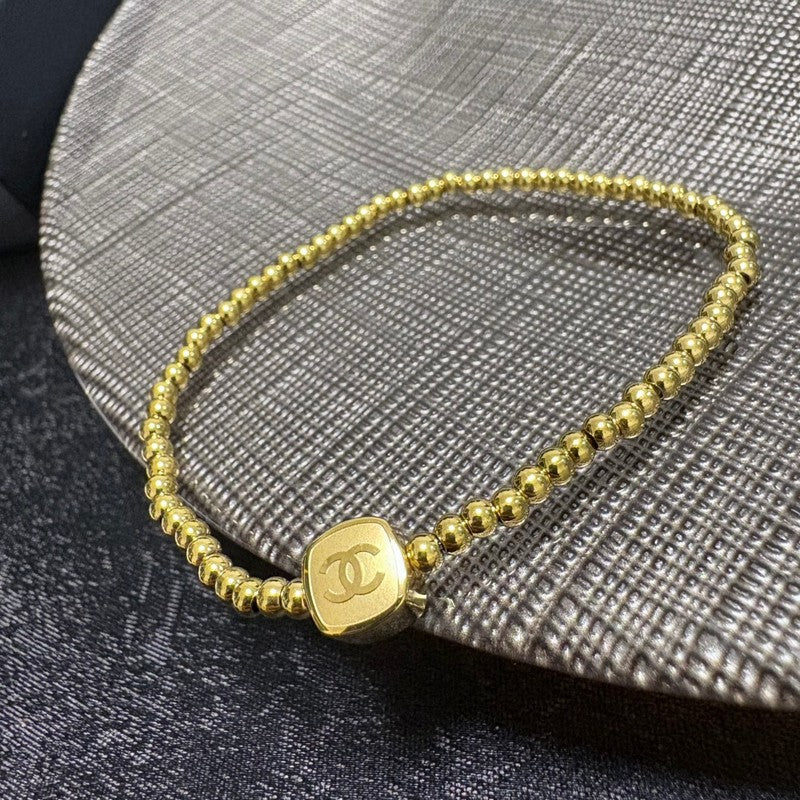 CC Gold Beads Chain Bracelet