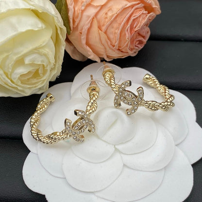 18K CC Coco Diamond Earrings