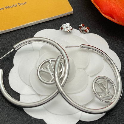 Louis Louise Hoop White Gold Earrings
