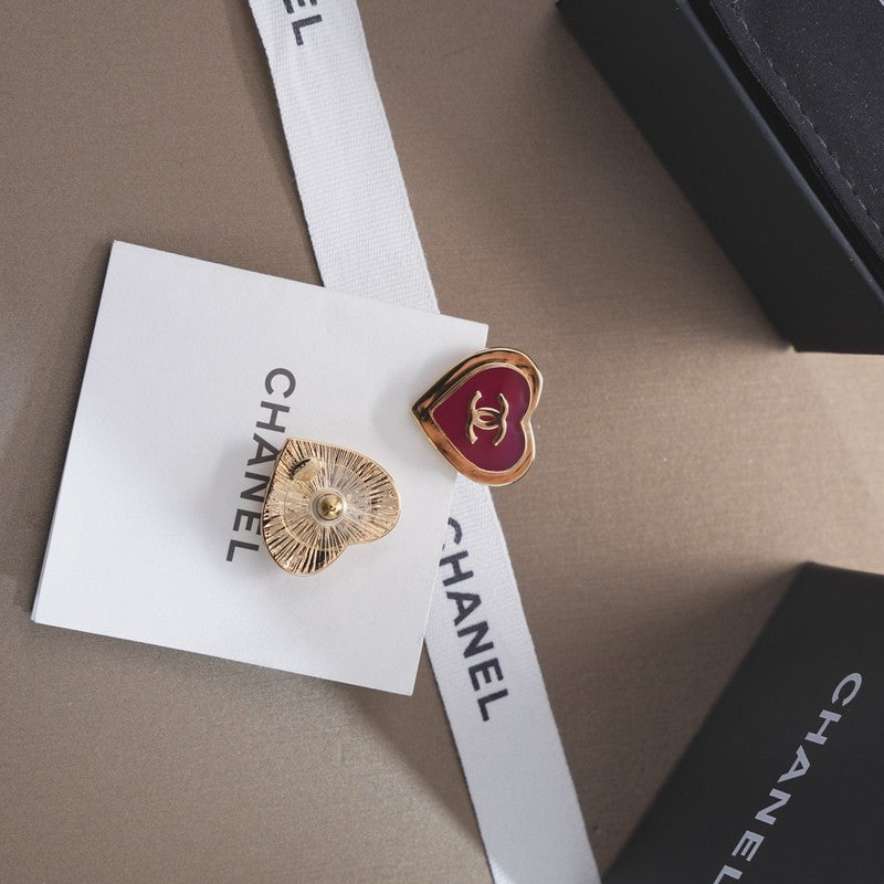 CC Black & Red Heart Earrings