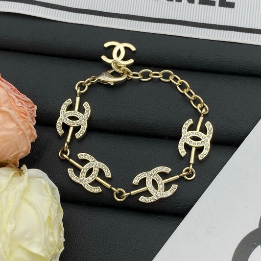 18K CC Diamond Gold Bracelet