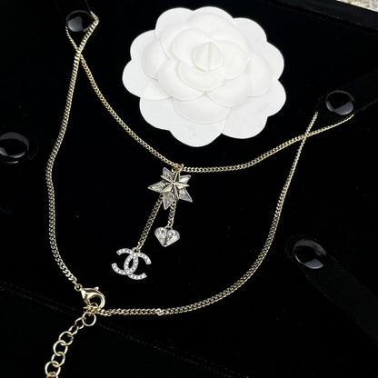 CC Heart & Star Crystal Necklace