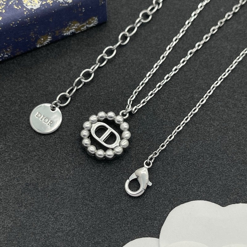 CD Petit Pearl White Gold Necklace