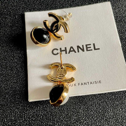 CC Black & White Pearl Gold Earrings