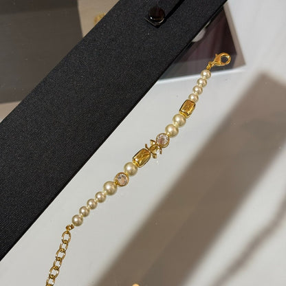 CC 26P Diamond Pearl Gold Bracelet