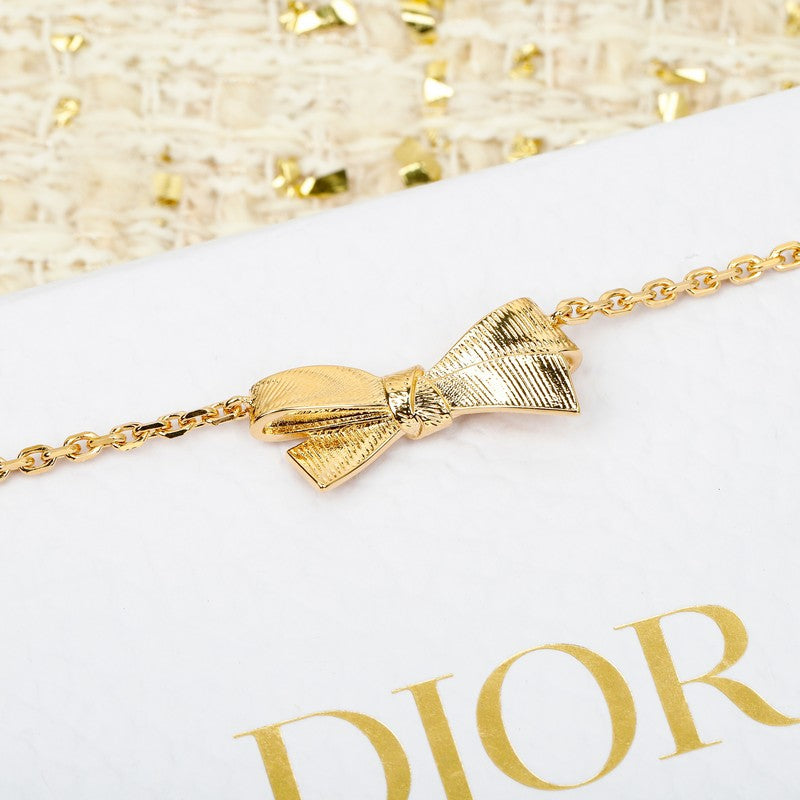 CD Bow Tie Diamond Necklace
