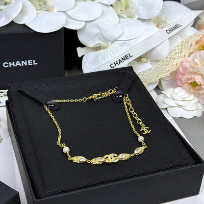 CC 26C Crystal Gold Necklace