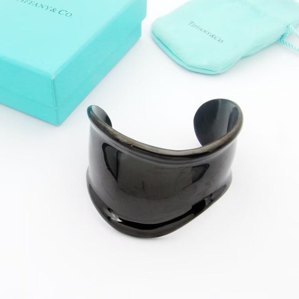 Tiff Elsa Peretti Small Bone Cuff Black Bracelet
