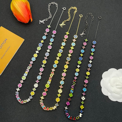 Louis Color Script Gold Necklace