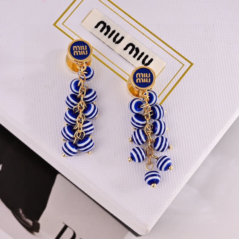 Miu Blue & Pink Ball Earrings