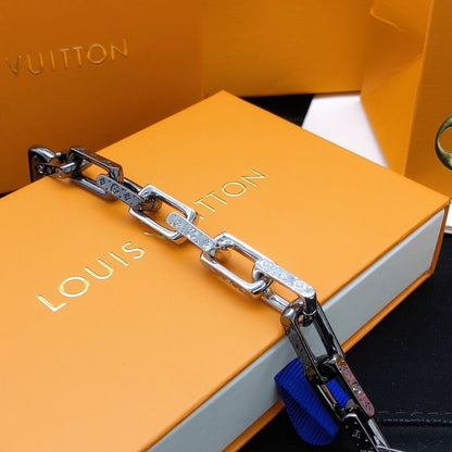 Louis Monogram Black Gold Chain Bracelet