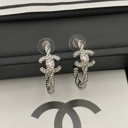 18K CC Coco Diamond Earrings