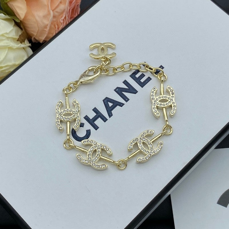18K CC Diamond Gold Bracelet