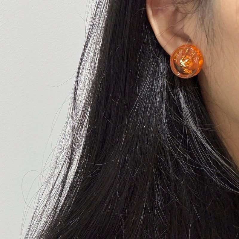 CC Orange Resin Earrings
