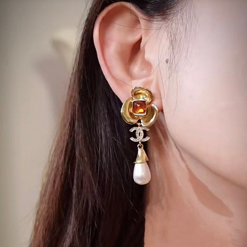 CC Camellia Pearl Earrings