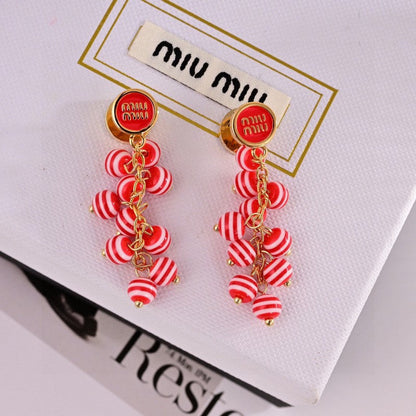 Miu Blue & Pink Ball Earrings