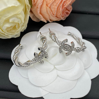 18K CC Coco Diamond Earrings