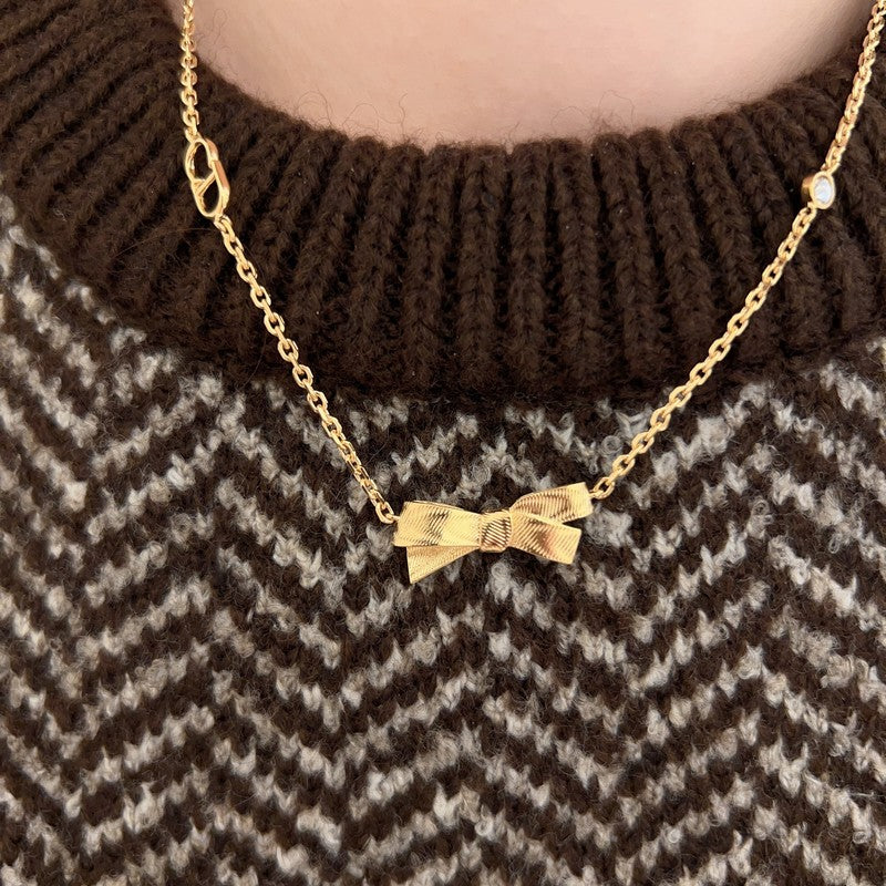 CD Bow Tie Diamond Necklace
