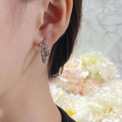 BVLG Serpenti Diamond Gold Earring
